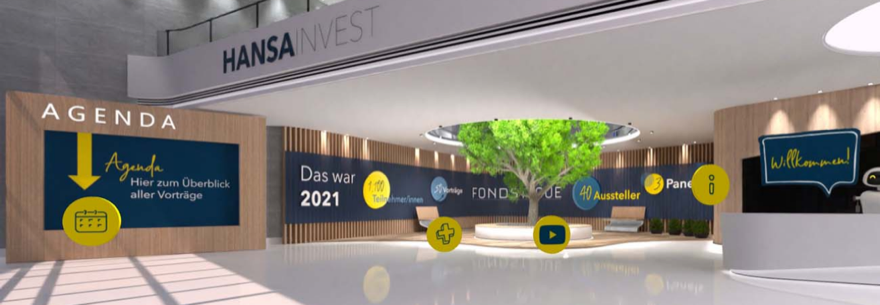 Foyer der virtuellen Anlegermesse FONDSTIQUE